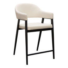 Load image into Gallery viewer, Adele Set of Two Counter Height Chairs in Cream Fabric w/ Black Powder Coated Metal Frame by Diamond Sofa