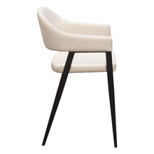 Load image into Gallery viewer, Adele Set of Two Counter Height Chairs in Cream Fabric w/ Black Powder Coated Metal Frame by Diamond Sofa