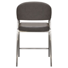 Load image into Gallery viewer, Adele Set of Two Counter Height Chairs in Grey Leatherette w/ Brushed Stainless Steel Leg by Diamond Sofa