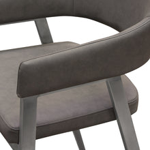 Load image into Gallery viewer, Adele Set of Two Counter Height Chairs in Grey Leatherette w/ Brushed Stainless Steel Leg by Diamond Sofa