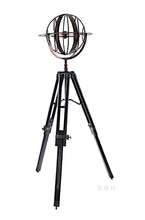 Load image into Gallery viewer, Brass Armillary With Wood Stand