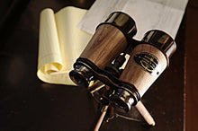 Load image into Gallery viewer, Wood/Brass Binocular On Stand