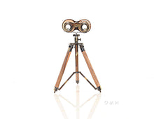 Load image into Gallery viewer, Wood/Brass Binocular On Stand