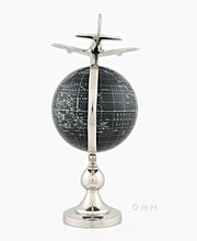Load image into Gallery viewer, Airplane On Globe W Brass Stand