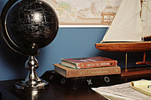 Load image into Gallery viewer, Airplane On Globe W Brass Stand