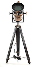 Load image into Gallery viewer, Alum/Steel Spot Light Wood Stand Textured Glass