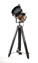 Load image into Gallery viewer, Alum/Steel Spot Light Wood Stand Textured Glass