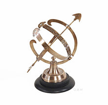 Load image into Gallery viewer, Brass Armillary On Wooden Base