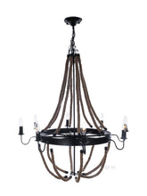 Load image into Gallery viewer, Large Rope Pendant Lamp - 8 Bulbs