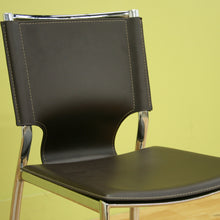 Load image into Gallery viewer, Baxton Studio Dark Brown Leather Dining Chair with Chrome Frame (Set of 2)