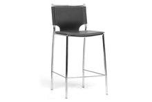 Load image into Gallery viewer, Baxton Studio Montclare Modern and Contemporary Black Bonded Leather Upholstered Modern Counter Stool (Set of 2)