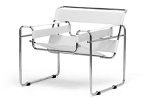 Load image into Gallery viewer, Baxton Studio Jericho Cream Leather Mid-Century Modern Accent Chair