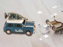 Load image into Gallery viewer, Handmade 1960s Mini Cooper Christmas Car Model Set of 2