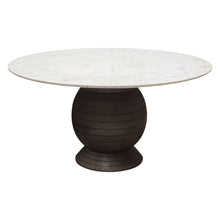 Load image into Gallery viewer, Ashe Round Dining Table w/ Genuine White Marble Top and Solid Acacia Wood Base in Espresso Finish by Diamond Sofa