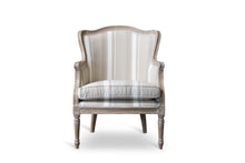 Load image into Gallery viewer, Baxton Studio Charlemagne Traditional French Accent Chair-Oak (Brown Stripe)
