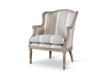 Load image into Gallery viewer, Baxton Studio Charlemagne Traditional French Accent Chair-Oak (Brown Stripe)