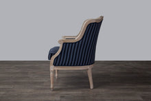 Load image into Gallery viewer, Baxton Studio Charlemagne Traditional French Black and Grey Striped Accent Chair