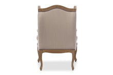 Load image into Gallery viewer, Baxton Studio Oreille French Provincial Style White Wash Distressed Two-tone Beige Upholstered Armchair