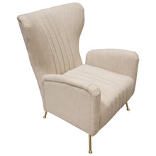 Load image into Gallery viewer, Ava Chair in Sand Linen Fabric w/ Gold Leg by Diamond Sofa