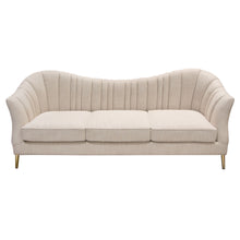 Load image into Gallery viewer, Ava Sofa in Sand Linen Fabric w/ Gold Leg by Diamond Sofa