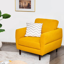 Load image into Gallery viewer, Modern Upholstered Accent Chair Single Sofa Armchair-Yellow
