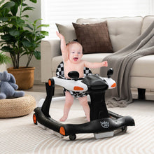 Load image into Gallery viewer, 2-in-1 Foldable Activity Push Walker with Adjustable Height-Black