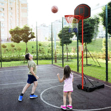 Load image into Gallery viewer, Adjustable Basketball Hoop System Stand Portable with 2 Wheels Fillable Base-Black & Red
