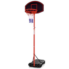 Load image into Gallery viewer, Adjustable Basketball Hoop System Stand Portable with 2 Wheels Fillable Base-Black & Red