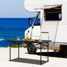 Load image into Gallery viewer, Aluminum Camping Table for 4-6 People with Carry Bag-Black
