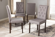 Load image into Gallery viewer, Baxton Studio Gardner Modern and Contemporary Dark Brown Finished Grey Fabric Upholstered Dining Chair (Set of 4)