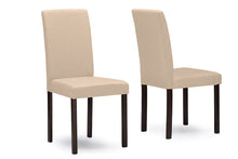 Load image into Gallery viewer, Baxton Studio Andrew Contemporary Espresso Wood Beige Fabric 5 PC Dining Set