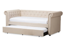 Load image into Gallery viewer, Baxton Studio Mabelle Modern and Contemporary Beige Fabric Trundle Daybed