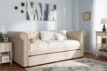 Load image into Gallery viewer, Baxton Studio Mabelle Modern and Contemporary Beige Fabric Trundle Daybed