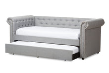 Load image into Gallery viewer, Baxton Studio Mabelle Modern and Contemporary Grey Fabric Trundle Daybed