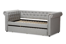 Load image into Gallery viewer, Baxton Studio Mabelle Modern and Contemporary Grey Fabric Trundle Daybed