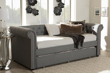 Load image into Gallery viewer, Baxton Studio Mabelle Modern and Contemporary Grey Fabric Trundle Daybed