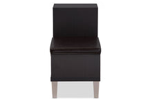 Load image into Gallery viewer, Baxton Studio Arielle Modern and Contemporary Dark Brown Wood 3-drawer Shoe Storage Padded Leatherette Seating Bench with Two Open Shelves