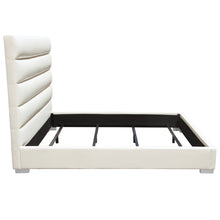 Load image into Gallery viewer, Bardot Channel Tufted Eastern King Bed in White Leatherette by Diamond Sofa