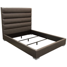 Load image into Gallery viewer, Bardot Channel Tufted Queen Bed in Elephant Grey Leatherette by Diamond Sofa
