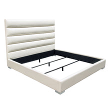 Load image into Gallery viewer, Bardot Channel Tufted Queen Bed in White Leatherette by Diamond Sofa