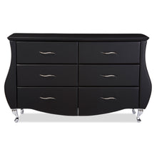 Load image into Gallery viewer, Baxton Studio Enzo Modern and Contemporary Black Faux Leather 6-Drawer Dresser