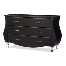 Load image into Gallery viewer, Baxton Studio Enzo Modern and Contemporary Black Faux Leather 6-Drawer Dresser