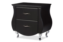 Load image into Gallery viewer, Baxton Studio Erin Modern and Contemporary Black Faux Leather Upholstered Nightstand