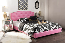 Load image into Gallery viewer, Baxton Studio Canterbury Modern and Contemporary Hot Pink Faux Leather Queen Size Platform Bed