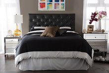 Load image into Gallery viewer, Baxton Studio Viviana Modern and Contemporary Black Faux Leather Upholstered Button-tufted Full Size Headboard