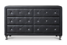 Load image into Gallery viewer, Baxton Studio Luminescence Black Faux Leather Upholstered Dresser