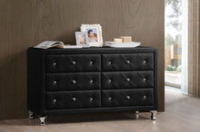 Load image into Gallery viewer, Baxton Studio Luminescence Black Faux Leather Upholstered Dresser