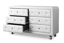 Load image into Gallery viewer, Baxton Studio Luminescence White Faux Leather Upholstered Dresser