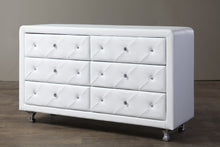 Load image into Gallery viewer, Baxton Studio Luminescence White Faux Leather Upholstered Dresser