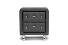 Load image into Gallery viewer, Baxton Studio Stella Crystal Tufted Black Upholstered Modern Nightstand